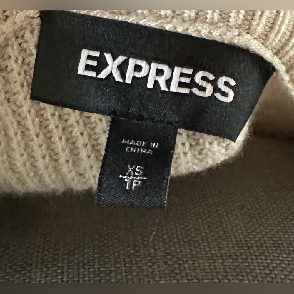 Express Cream oversized Ribbed sweater - Picture 4 of 4